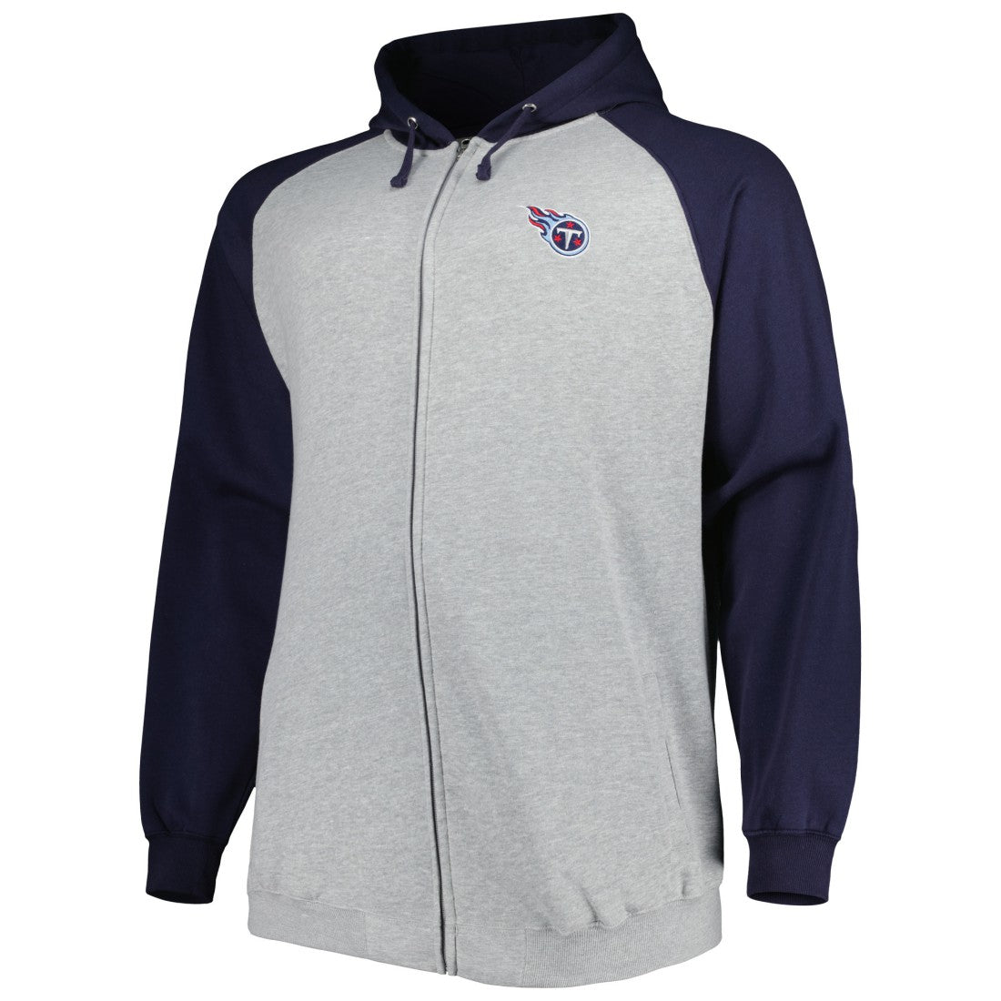 Big & Tall Fleece Raglan Full-Zip Hoodie Jacket - Tennessee Titans Hoodies