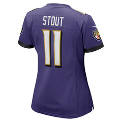 Jordan Stout  Women's Player Game Jersey - Baltimore Ravens Jerseys