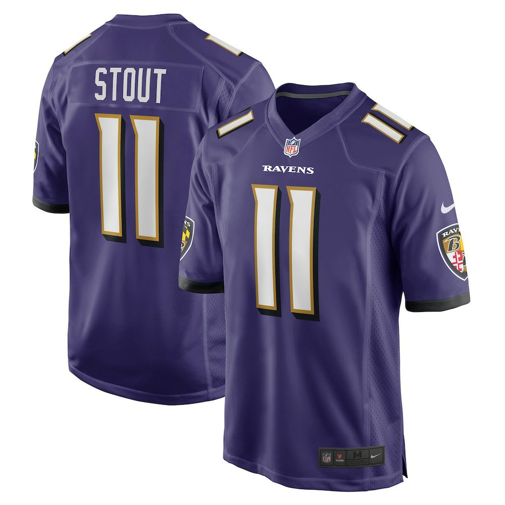 Jordan Stout  Player Game Jersey - Baltimore Ravens Jerseys
