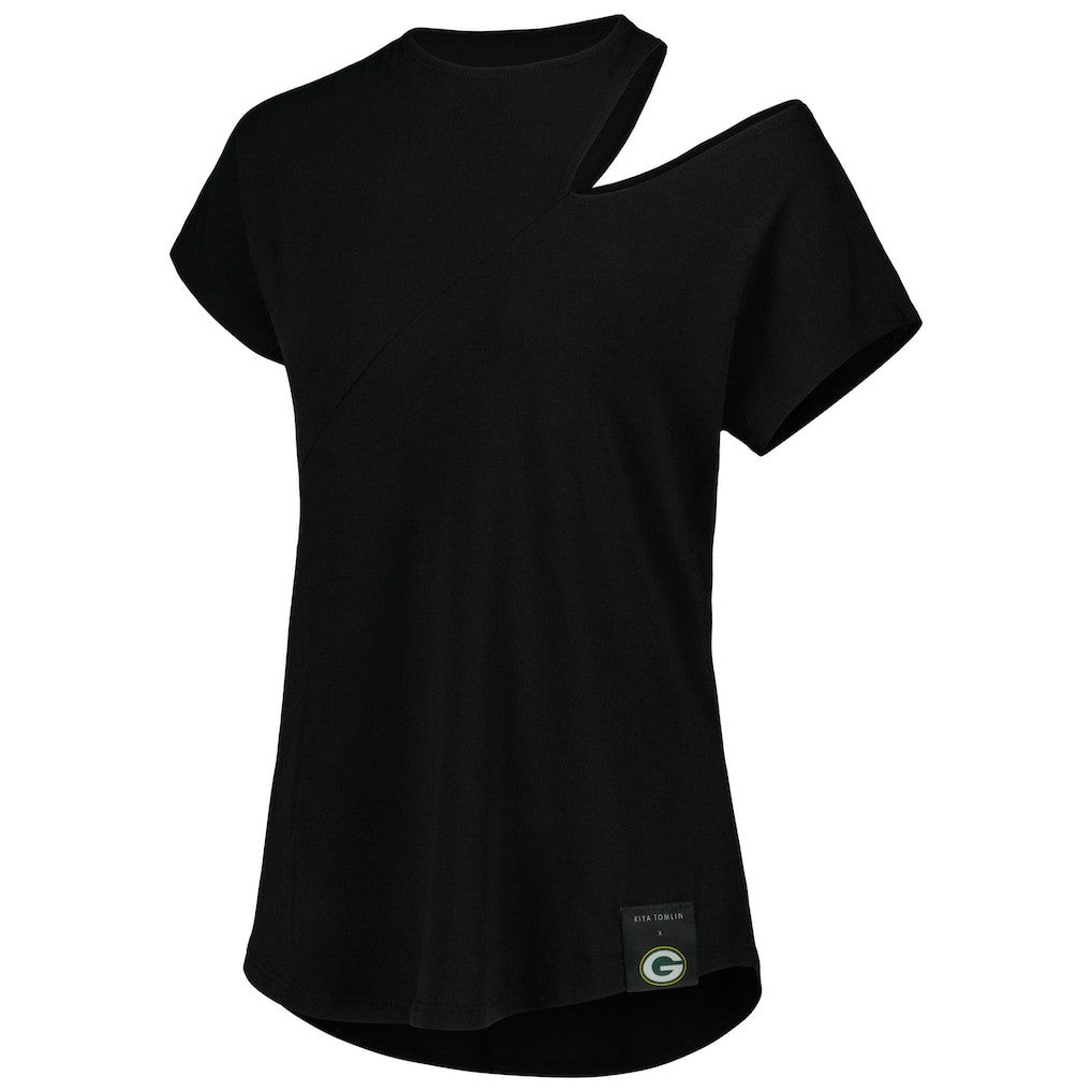 KIYA TOMLIN Women's Cut Out Tri-Blend Shirt - Green Bay Packers