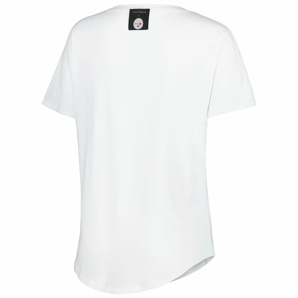 KIYA TOMLIN Women's Tri-Blend V-Neck T-Shirt - Pittsburgh Steelers T-shirts