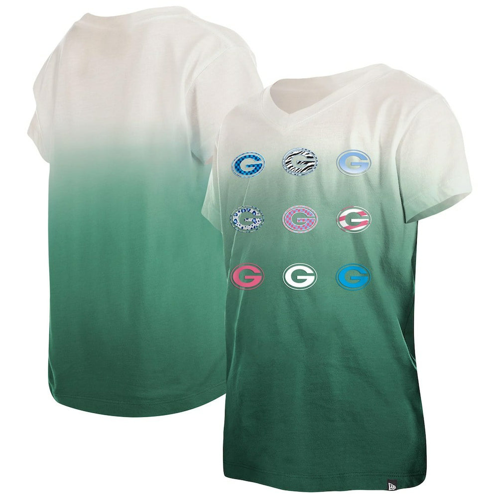 Youth Multi Logo Ombre V-Neck T-Shirt - Green Bay Packers T-shirts