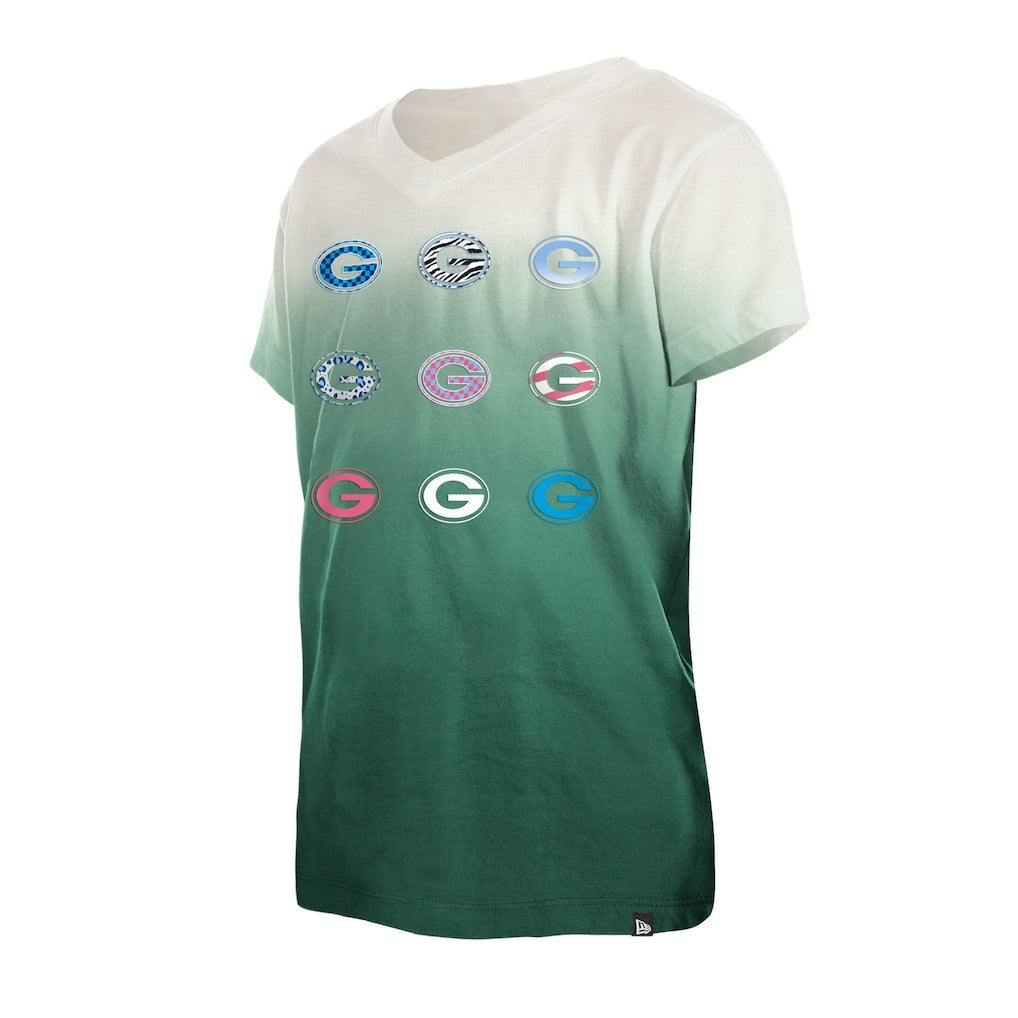 Youth Multi Logo Ombre V-Neck T-Shirt - Green Bay Packers T-shirts