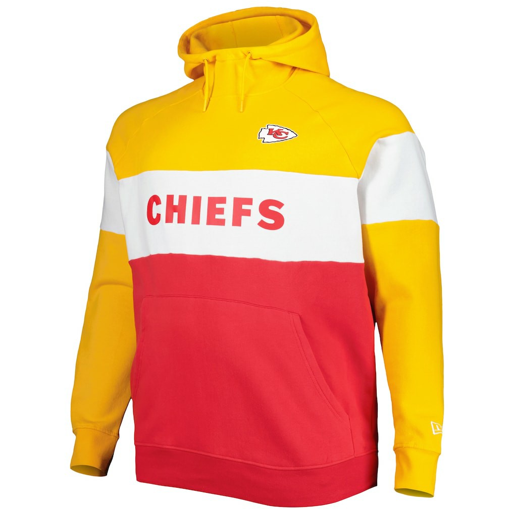 Big & Tall Current Team Colorblock Fleece Raglan Pullover Hoodie - Kansas City Chiefs Hoodies