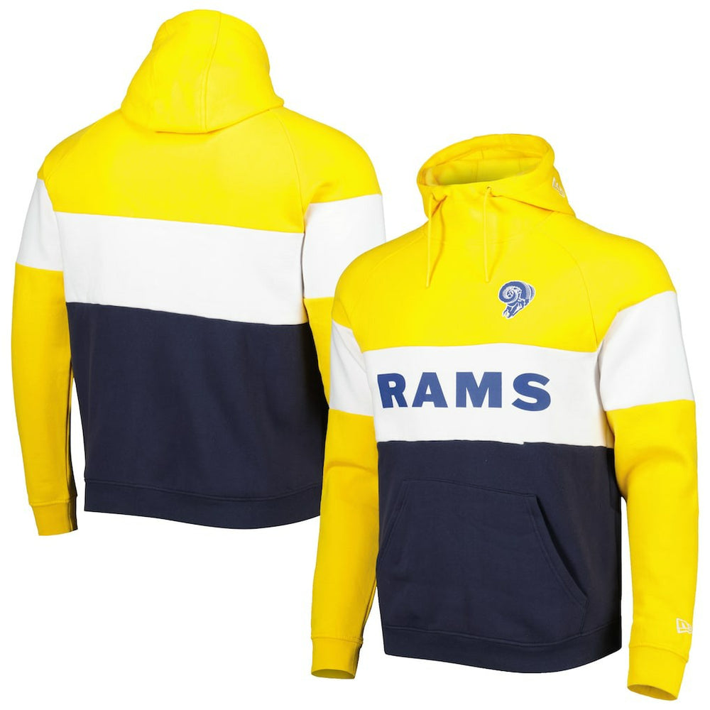 Colorblock Throwback Pullover Hoodie - Los Angeles Rams Hoodies