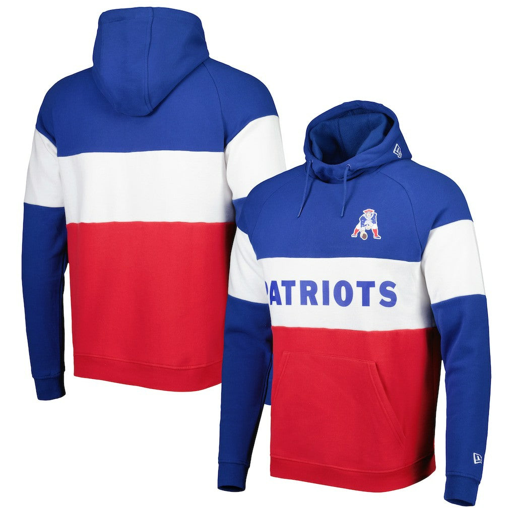 Colorblock Throwback Pullover Hoodie - New England Patriots Hoodies