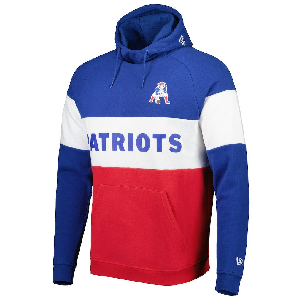 Colorblock Throwback Pullover Hoodie - New England Patriots Hoodies