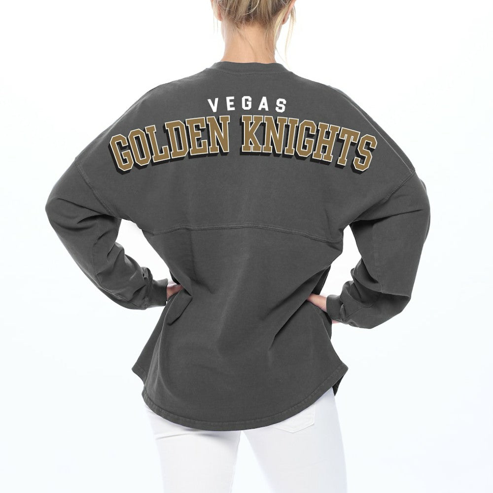 NHL Vegas Golden Knights Fanatics Women's Spirit Lace-Up V-Neck Long Sleeve Jersey T-Shirt