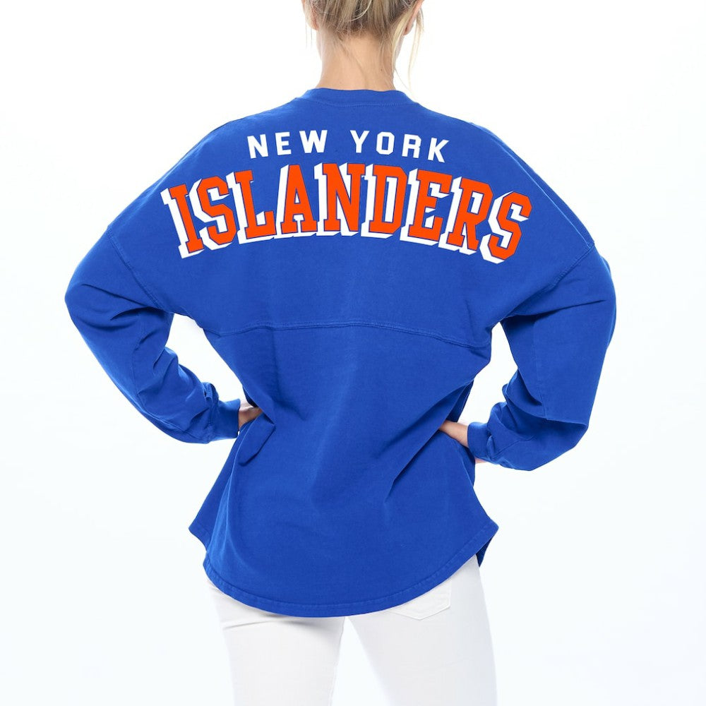 NHL New York Islanders Fanatics Women's Spirit Lace-Up V-Neck Long Sleeve Jersey T-Shirt