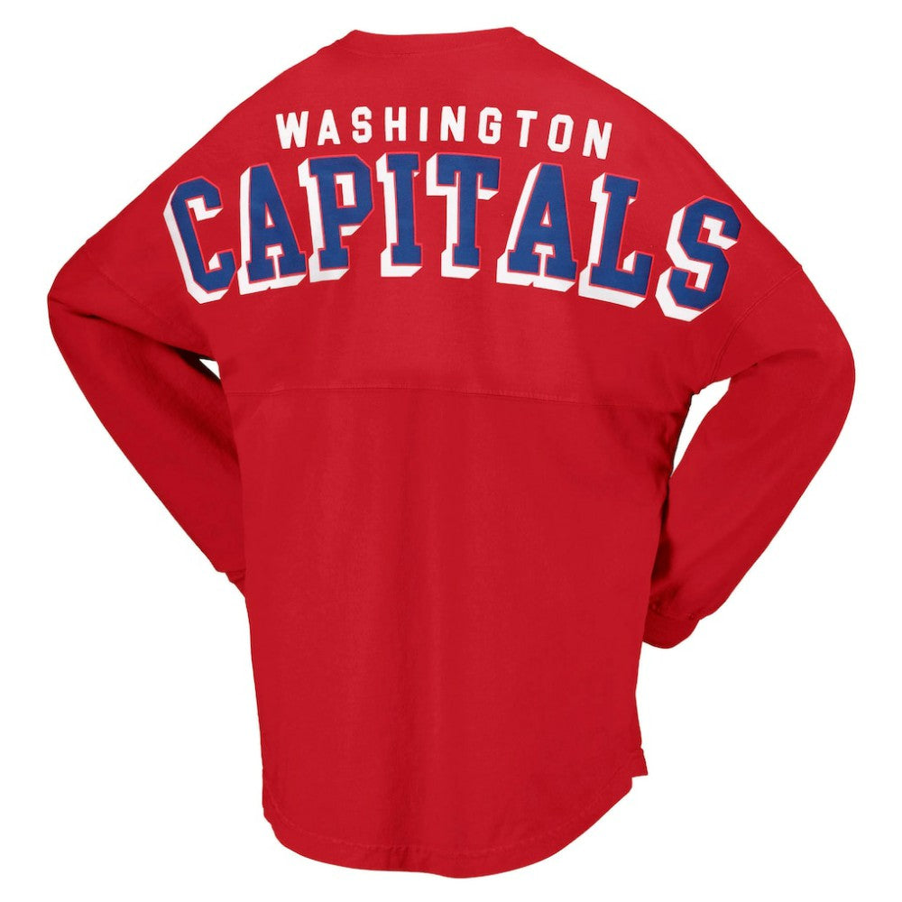NHL Washington Capitals Fanatics Women's Spirit Lace-Up V-Neck Long Sleeve Jersey T-Shirt