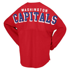 NHL Washington Capitals Fanatics Women's Spirit Lace-Up V-Neck Long Sleeve Jersey T-Shirt