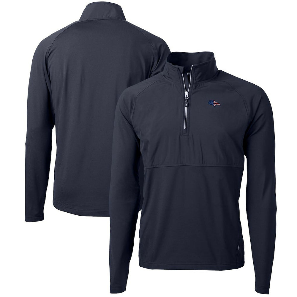 Cutter & Buck Adapt Eco Knit Hybrid Recycled Quarter-Zip Pullover Top - Denver Broncos Pullover
