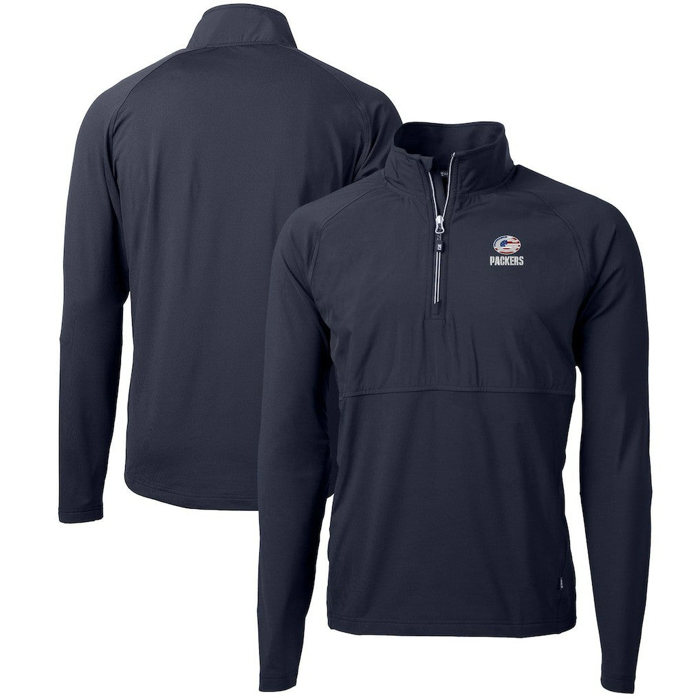 Cutter & Buck Adapt Eco Knit Hybrid Recycled Quarter-Zip Pullover Top - Green Bay Packers Pullover