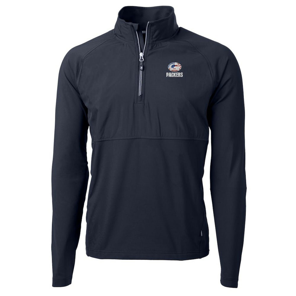 Cutter & Buck Adapt Eco Knit Hybrid Recycled Quarter-Zip Pullover Top - Green Bay Packers Pullover