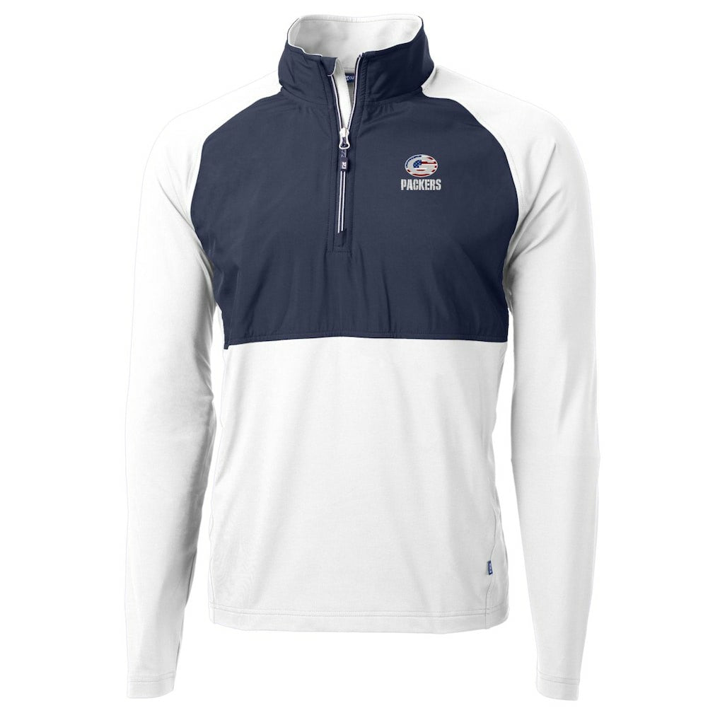 Cutter & Buck Adapt Eco Knit Hybrid Recycled Quarter-Zip Pullover Top - Green Bay Packers Pullover