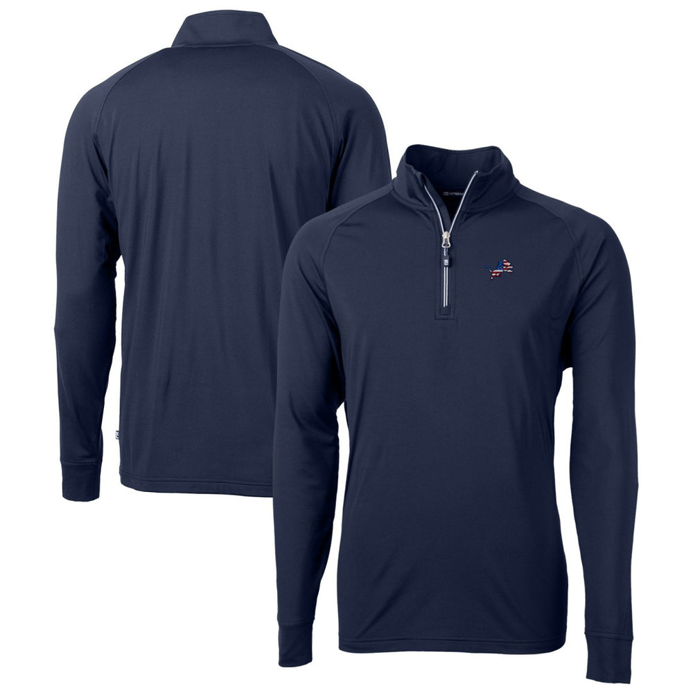 Cutter & Buck Team Adapt Eco Knit Hybrid Recycled Quarter-Zip Pullover Top - Detroit Lions Pullover