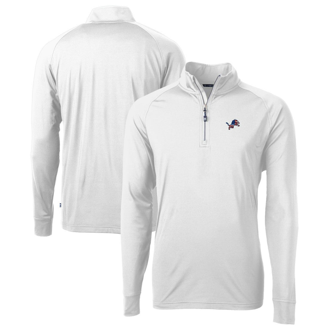 Cutter & Buck Team Adapt Eco Knit Hybrid Recycled Quarter-Zip Pullover Top - Detroit Lions Pullover
