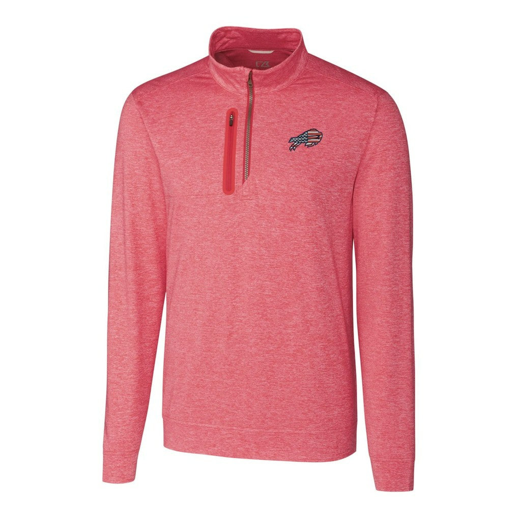 Cutter & Buck Americana Stealth Quarter-Zip Pullover Top - Buffalo Bills Pullover