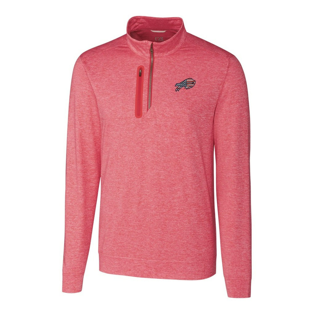 Cutter & Buck Americana Stealth Quarter-Zip Pullover Top - Buffalo Bills Pullover
