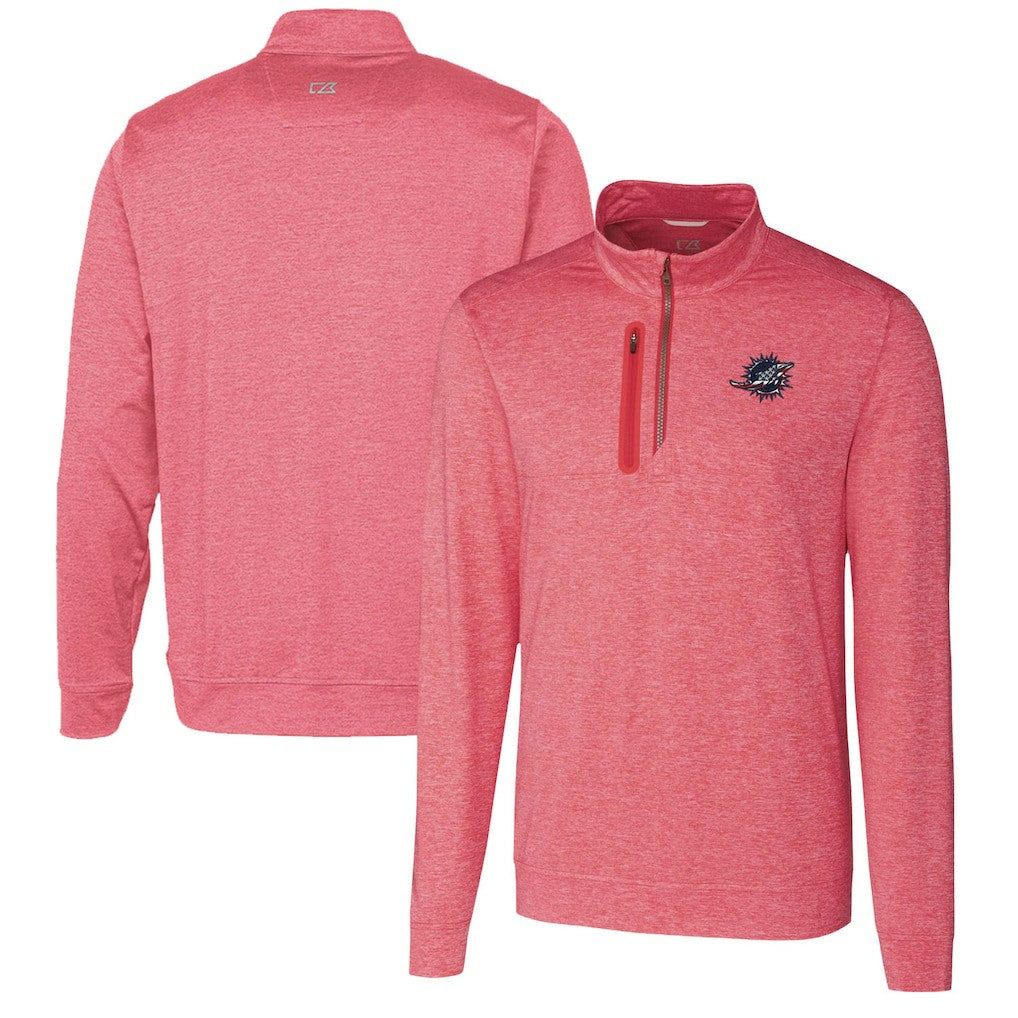 Cutter & Buck Stealth Quarter-Zip Pullover Top - Miami Dolphins Pullover