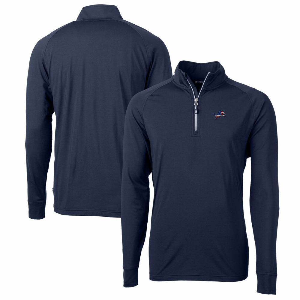 Cutter & Buck Big & Tall Adapt Eco Knit Stretch Recycled Quarter-Zip Pullover Top - Detroit Lions Pullover