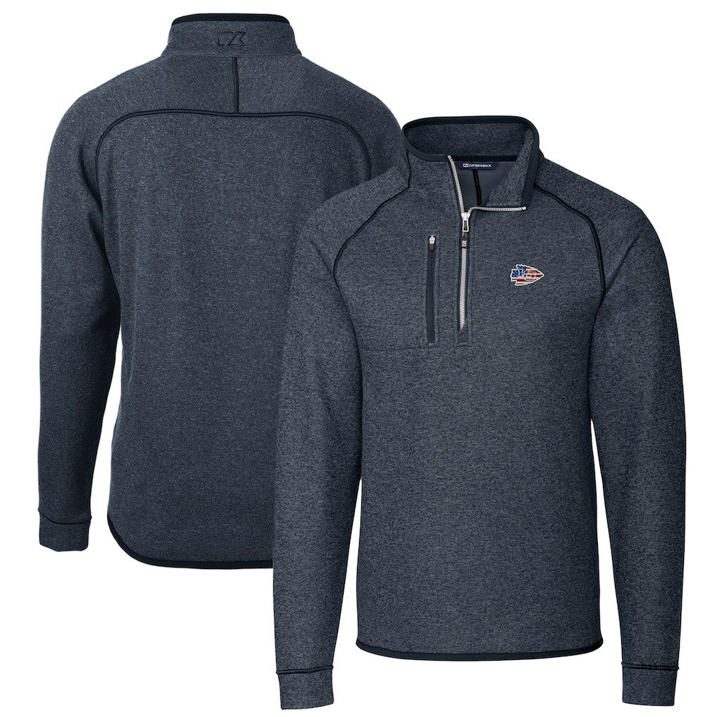 Cutter & Buck Big & Tall Mainsail Sweater Knit Half-Zip Pullover Jacket - Kansas City Chiefs Pullover