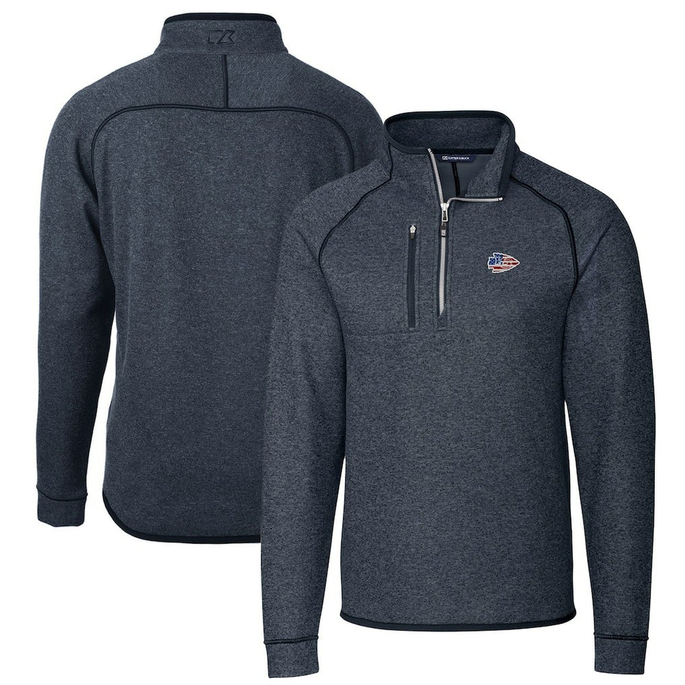 Cutter & Buck Big & Tall Mainsail Sweater Knit Half-Zip Pullover Jacket - Kansas City Chiefs Pullover