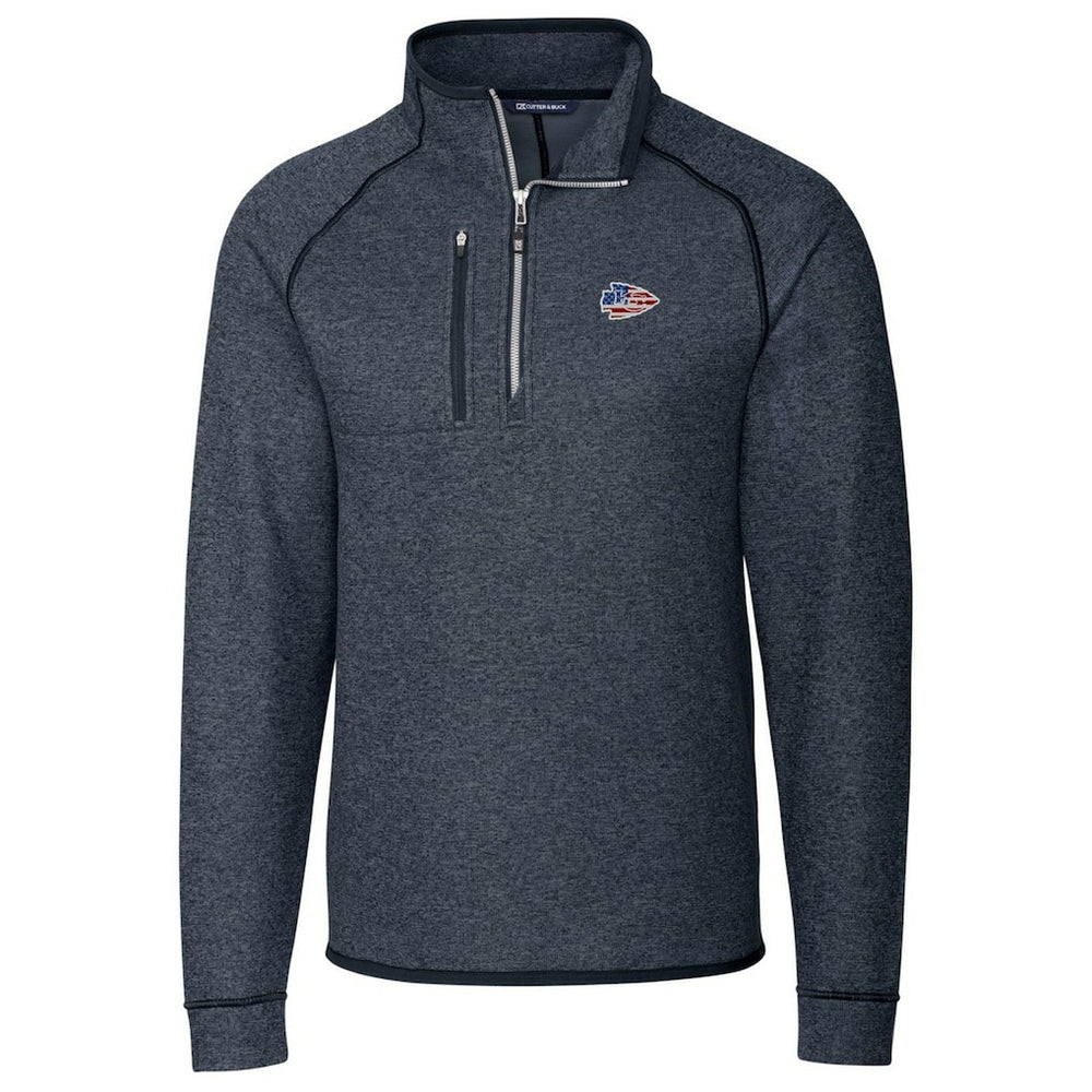 Cutter & Buck Big & Tall Mainsail Sweater Knit Half-Zip Pullover Jacket - Kansas City Chiefs Pullover