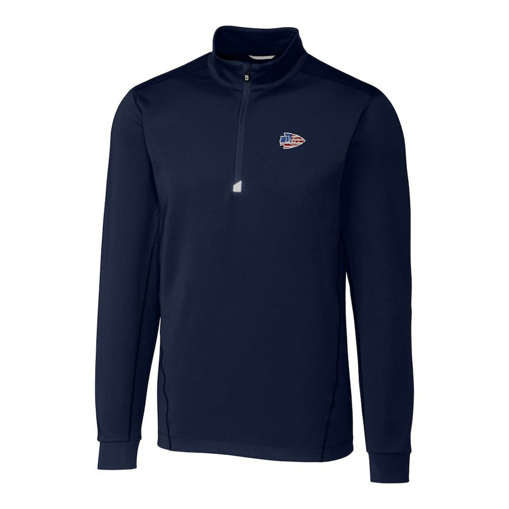 Cutter & Buck Big & Tall Traverse Stretch Quarter-Zip Pullover Top - Kansas City Chiefs Pullover