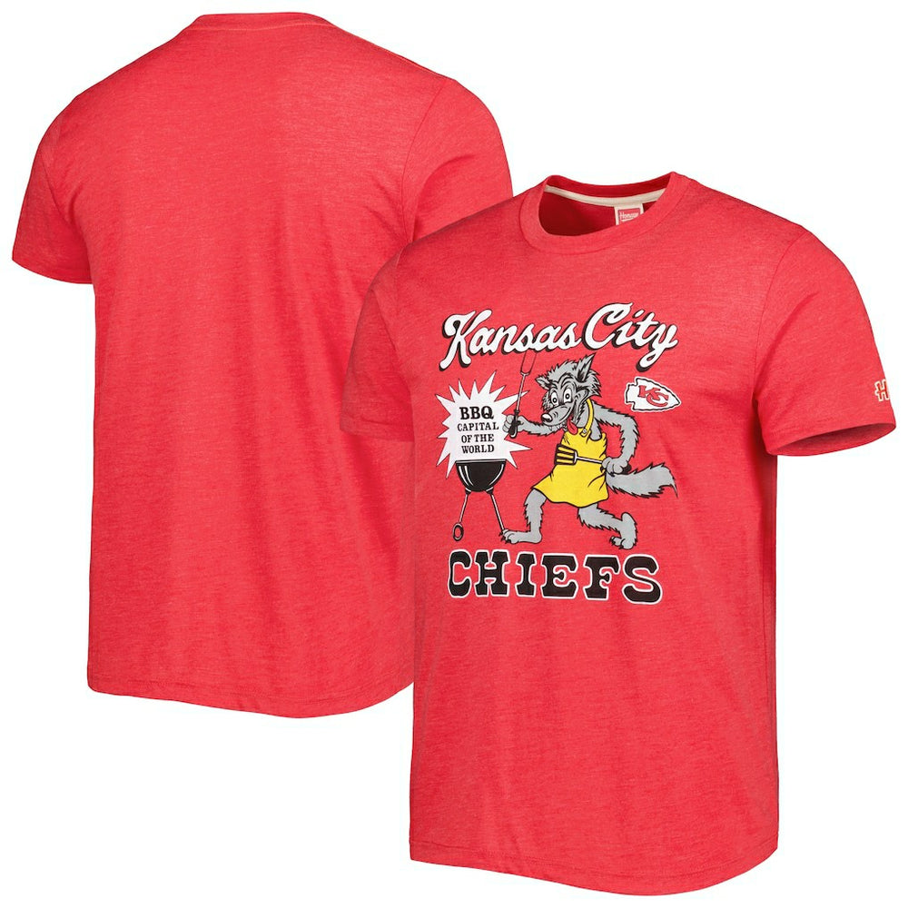 Homage BBQ Hyper Local Tri-Blend T-Shirt - Kansas City Chiefs T-shirts