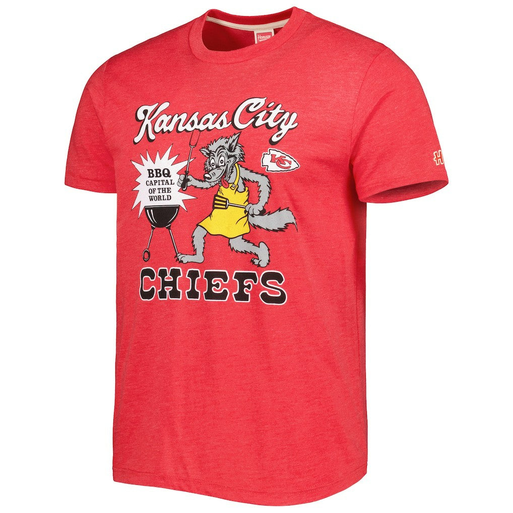 Homage BBQ Hyper Local Tri-Blend T-Shirt - Kansas City Chiefs T-shirts
