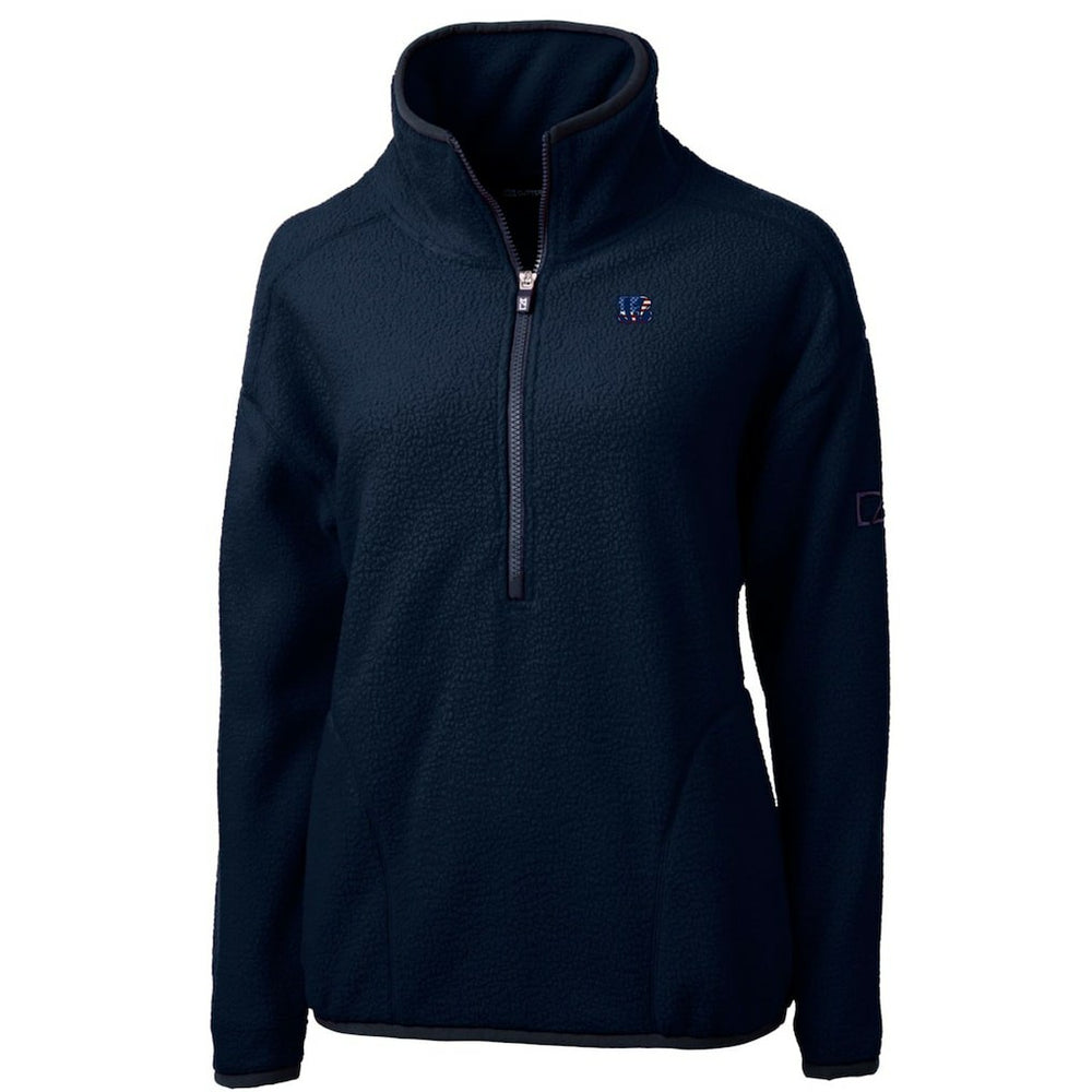 Cutter & Buck Women's Americana Cascade Eco Sherpa Fleece Half-Zip Pullover Jacket - Cincinnati Bengals Pullover