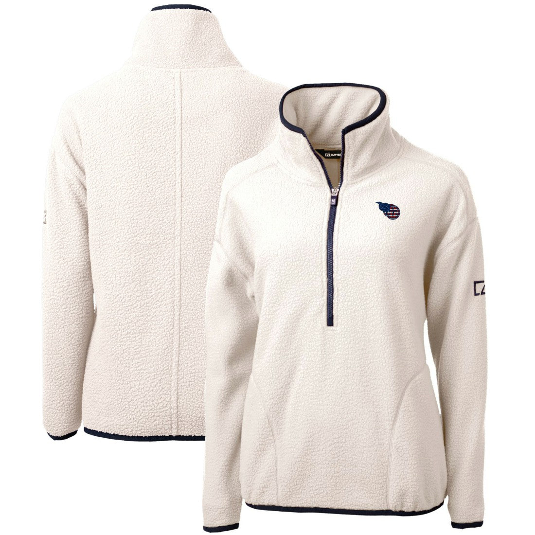 Cutter & Buck Women's Americana Cascade Eco Sherpa Fleece Half-Zip Pullover Jacket - Tennessee Titans Pullover