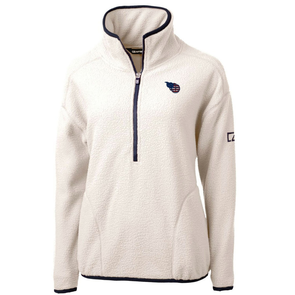 Cutter & Buck Women's Americana Cascade Eco Sherpa Fleece Half-Zip Pullover Jacket - Tennessee Titans Pullover