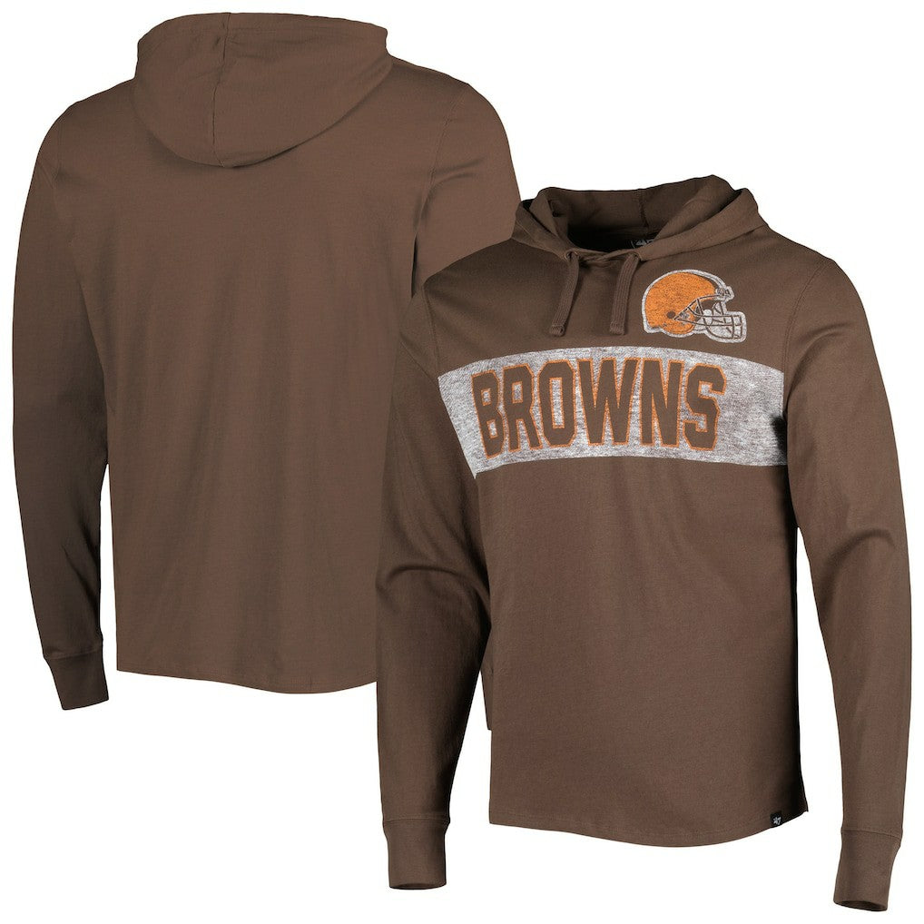 '47 Field Franklin Hooded Long Sleeve T-Shirt - Cleveland Browns T-shirts