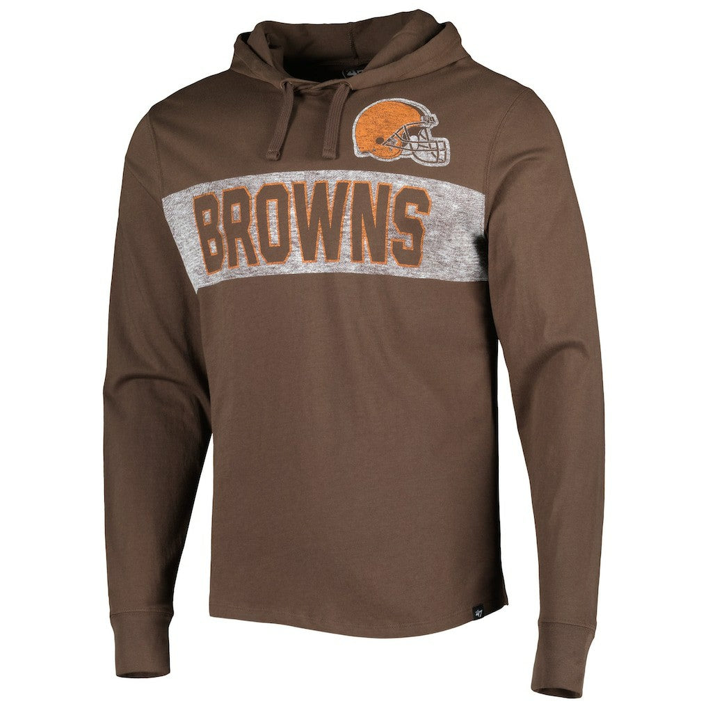 '47 Field Franklin Hooded Long Sleeve T-Shirt - Cleveland Browns T-shirts