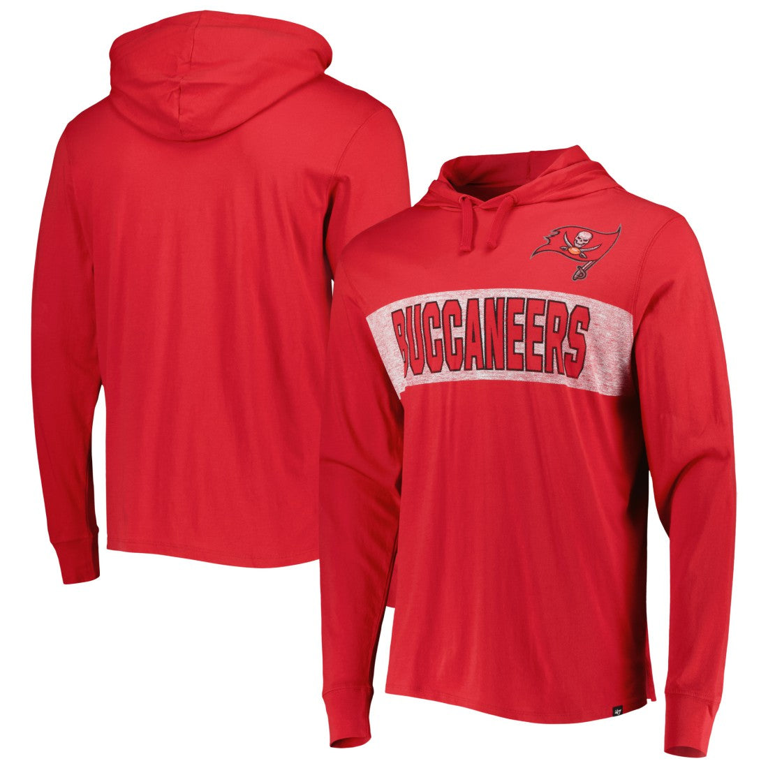 '47 Field Franklin Hooded Long Sleeve T-Shirt - Tampa Bay Buccaneers T-shirts
