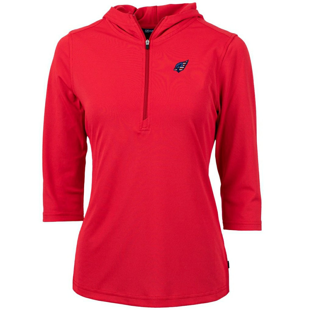 Cutter & Buck Women's Virtue Eco Pique 3/4 Sleeve Half-Zip Pullover Hoodie - Arizona Cardinals Hoodies