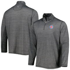 Charcoal Chicago Cubs Tommy Bahama Delray IslandZone Half-Zip Top