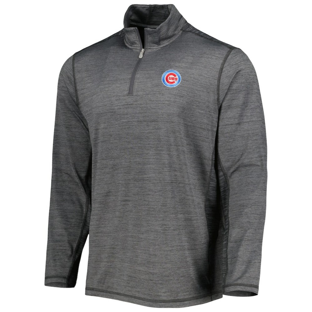 Charcoal Chicago Cubs Tommy Bahama Delray IslandZone Half-Zip Top