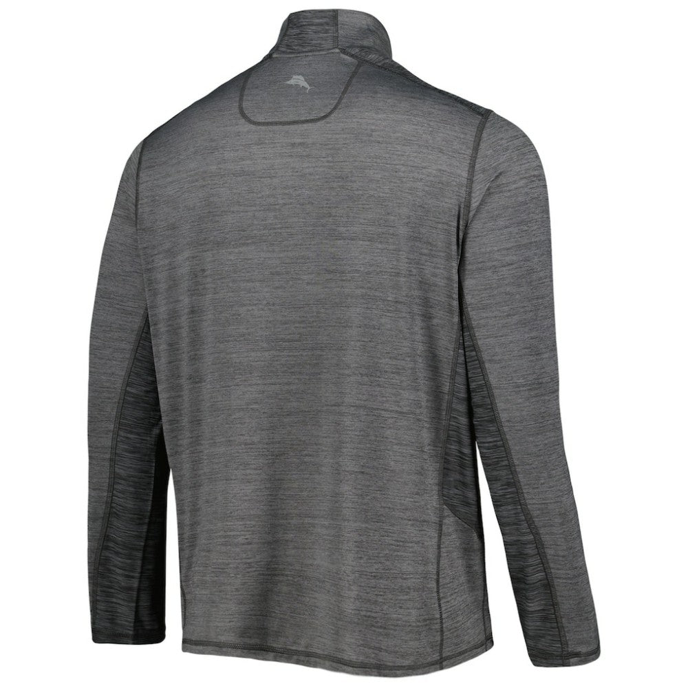Charcoal Chicago Cubs Tommy Bahama Delray IslandZone Half-Zip Top