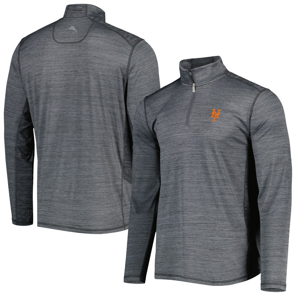 Gray New York Mets Tommy Bahama Delray IslandZone Half-Zip Top