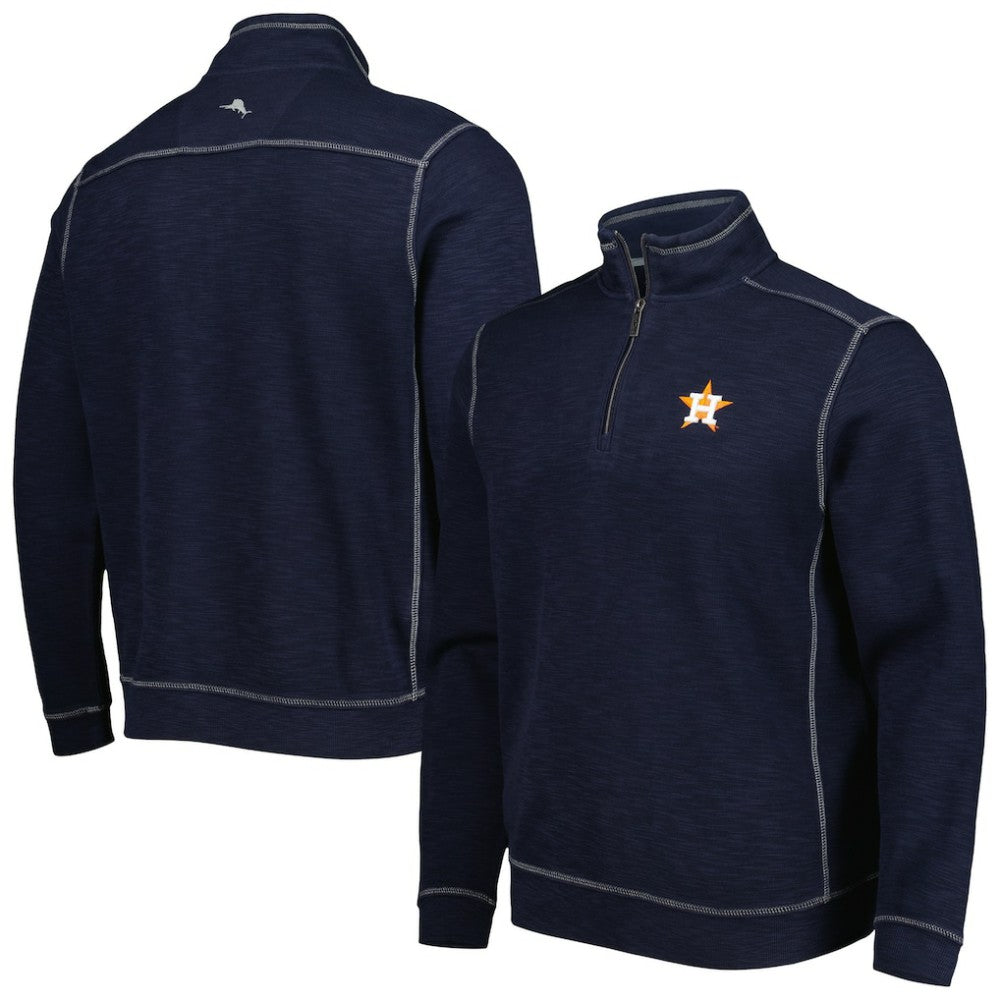 Blue Houston Astros Tommy Bahama Tobago Bay Tri-Blend Quarter-Zip Sweatshirt