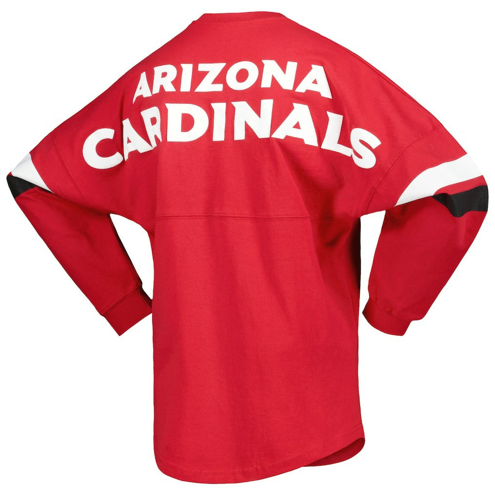 Women's Spirit Jersey Lace-Up V-Neck Long Sleeve T-Shirt - Arizona Cardinals T-shirts