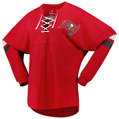 Women's Spirit Jersey Lace-Up V-Neck Long Sleeve T-Shirt - Tampa Bay Buccaneers T-shirts