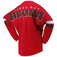 Women's Spirit Jersey Lace-Up V-Neck Long Sleeve T-Shirt - Tampa Bay Buccaneers T-shirts