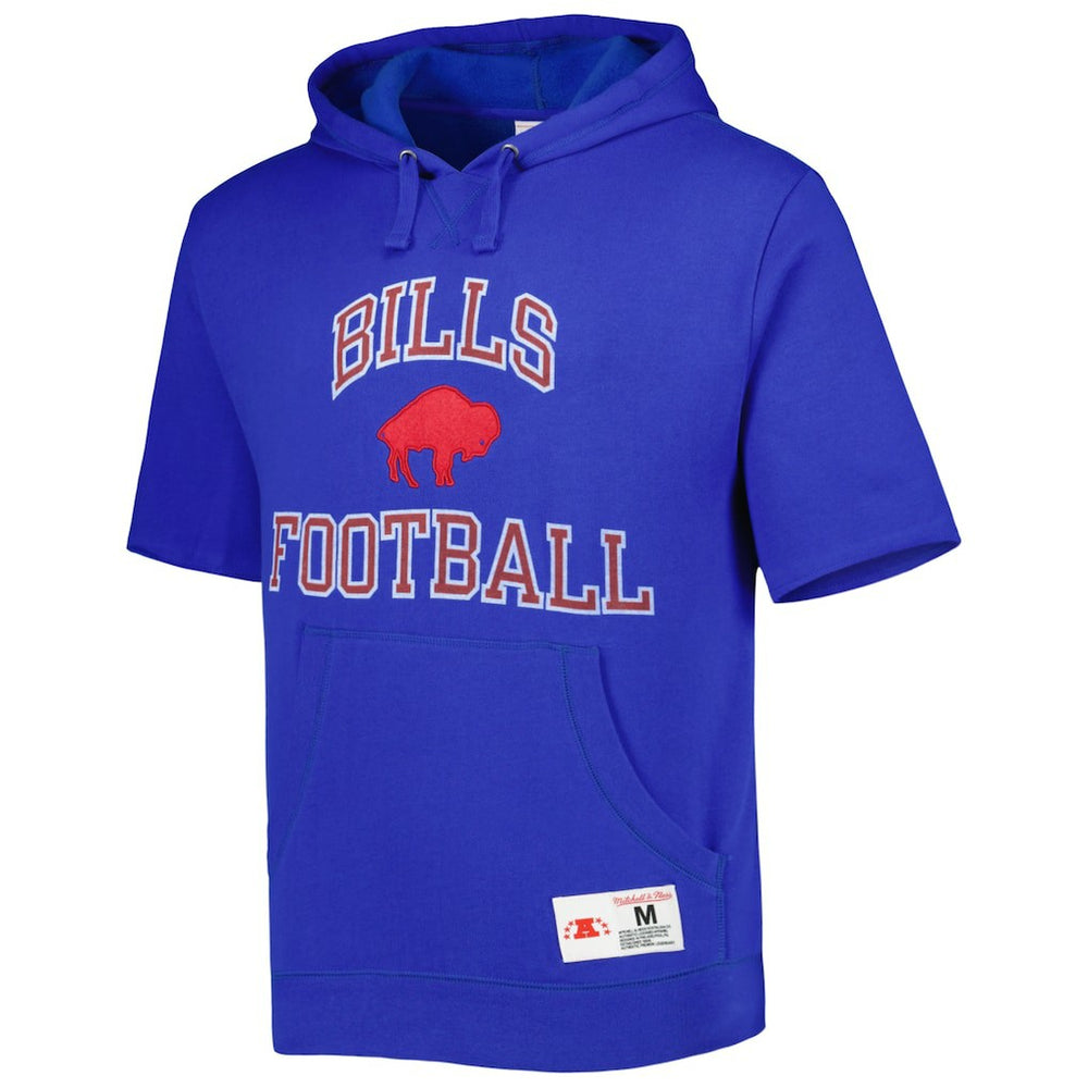 Washed Short Sleeve Pullover Hoodie - Buffalo Bills Hoodies