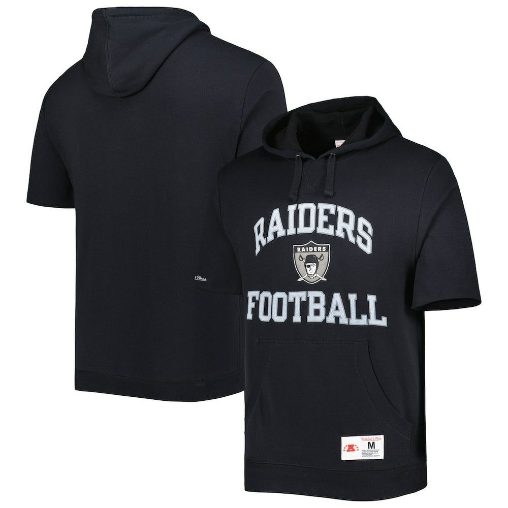 Washed Short Sleeve Pullover Hoodie - Las Vegas Raiders Hoodies