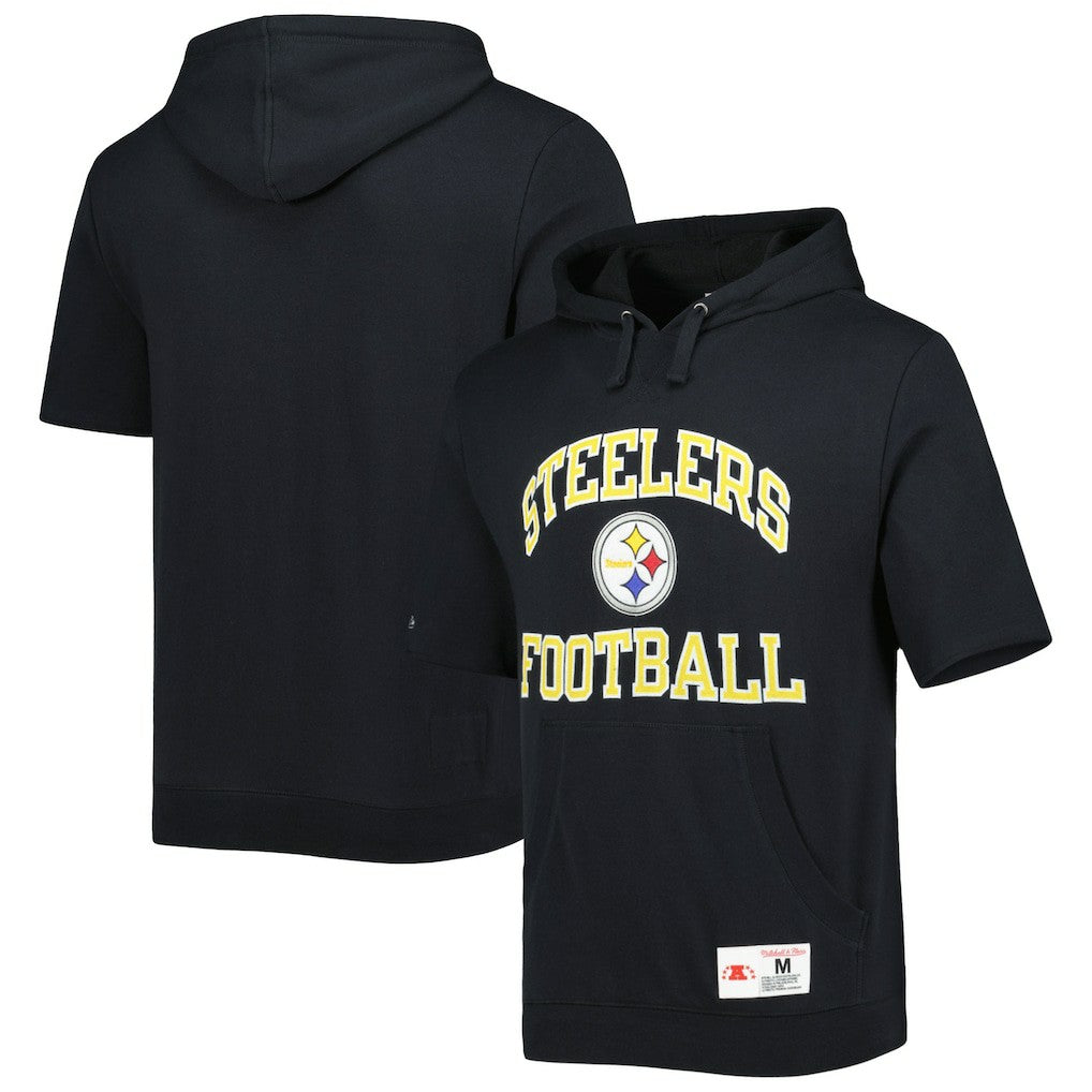 Washed Short Sleeve Pullover Hoodie - Pittsburgh Steelers Hoodies
