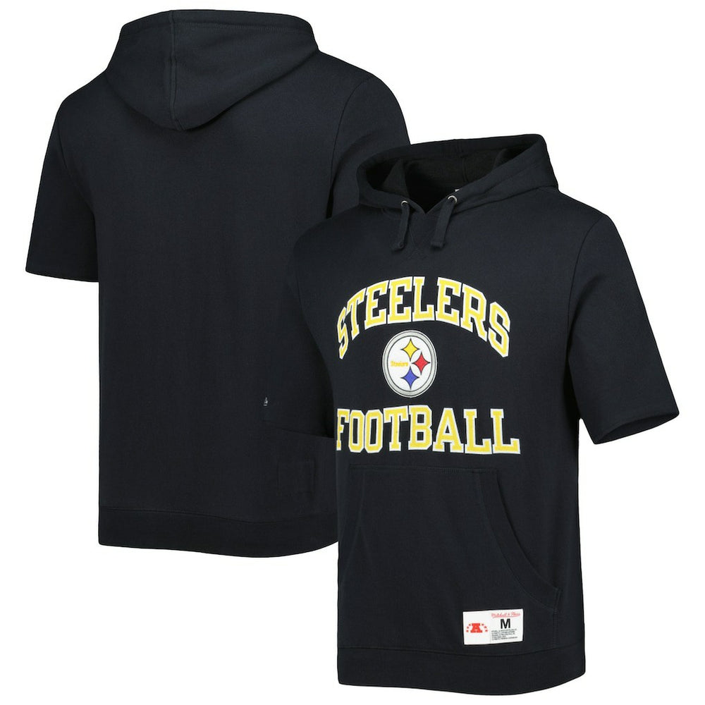Washed Short Sleeve Pullover Hoodie - Pittsburgh Steelers Hoodies